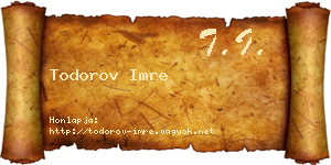 Todorov Imre névjegykártya