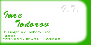 imre todorov business card